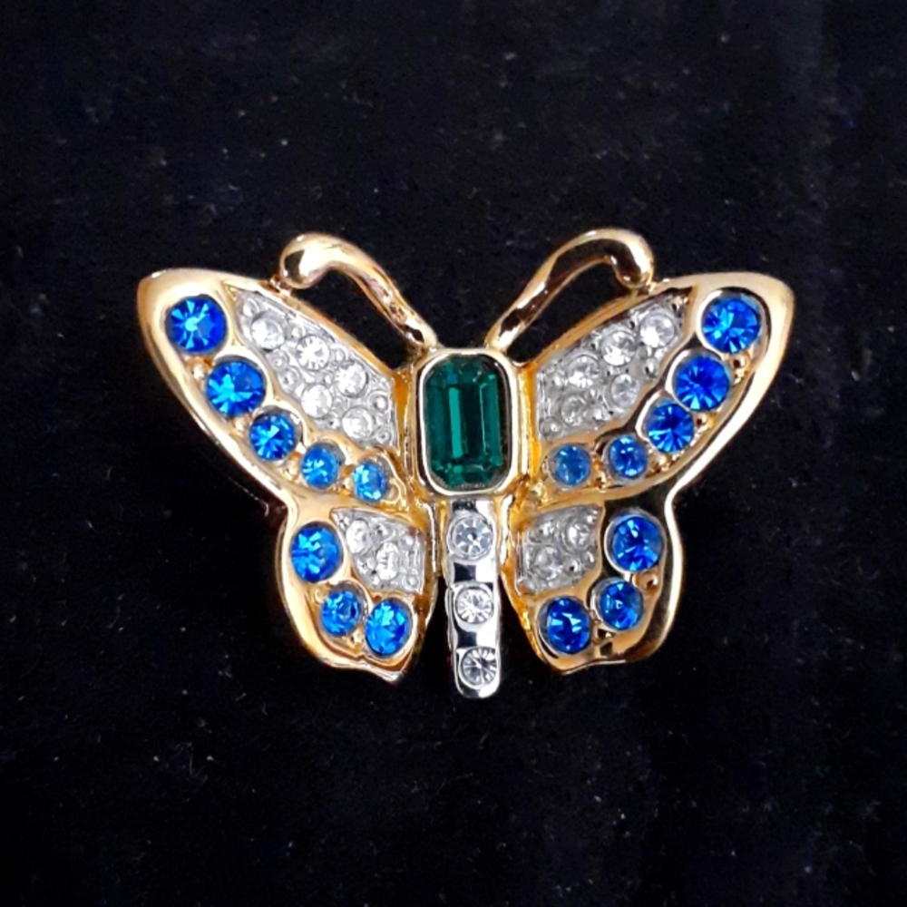 Vintage Swarovski Butterfly Brooch Pin